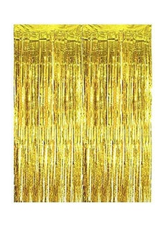 Generic Foil Curtains Metallic Fringe Curtains Shimmer Curtain Photo Backdrop For Christmas Birthday Party Wedding Decor 1x2meter  - Image 1