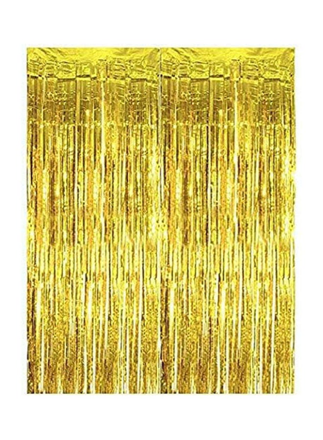 Generic Foil Curtains Metallic Fringe Curtains Shimmer Curtain Photo Backdrop For Christmas Birthday Party Wedding Decor 1x2meter  - Image 1