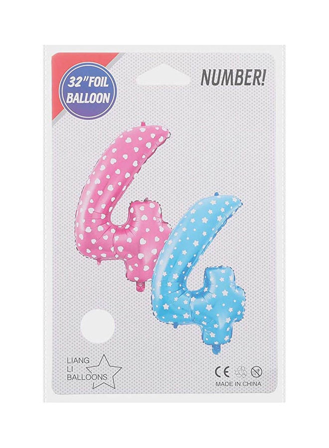 Number 4 Helium Balloon 