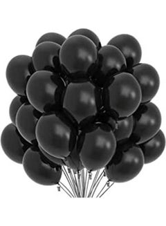 Party Balloons With Matching Color Ribbon For Black Theme Party Decoration 12inch