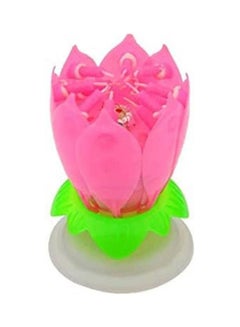 Generic Beautiful Blossom Lotus Flower Candle For Birthday Party Cake Pink  - Image 1