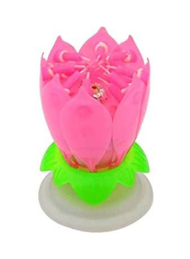 Generic Beautiful Blossom Lotus Flower Candle For Birthday Party Cake Pink  - Image 1