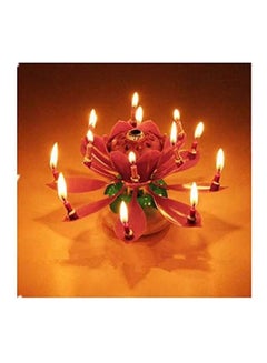 Generic Beautiful Blossom Lotus Flower Candle For Birthday Party Cake Pink  - Image 2