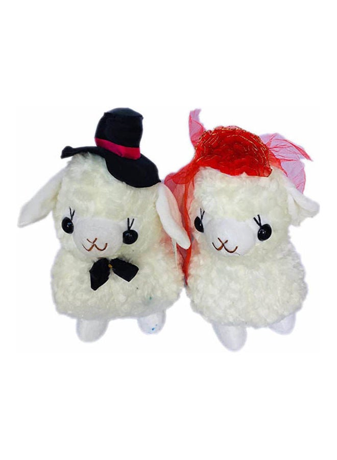 Pair Of Sheeps Stuffed Plush Toy Bride And Groom For Eid Boys And Girls - Large Size, With Sound