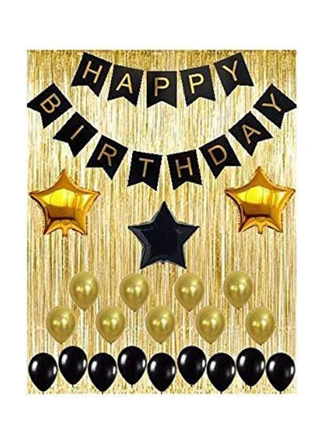 Happy Birthday Banner With Latex & Star Foil Balloons Multiculor - Image 2
