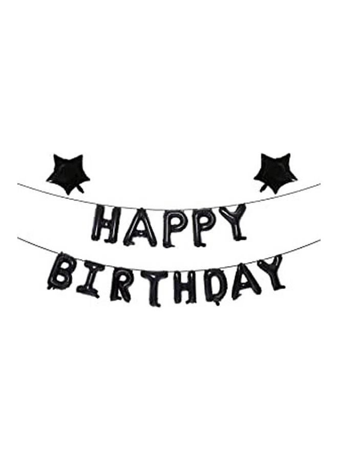 Secret Happy Birthday Banner Foil Letter Balloons For Birthday Party Decorations Black  - Image 1