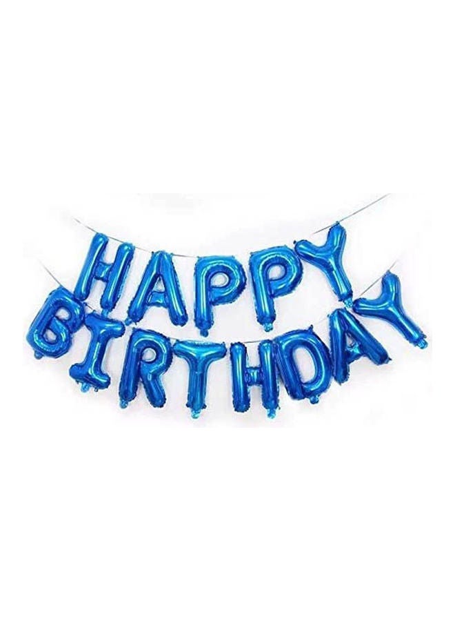 Happy Birthday Foil Balloon Banner For Birthday Parties Blue ‎21.4x16.6x1.8
