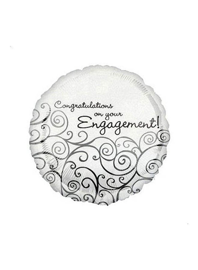 Congratulations On Your Engagement Helium Balloon - White Silver ‎16.4x7.4x3 
