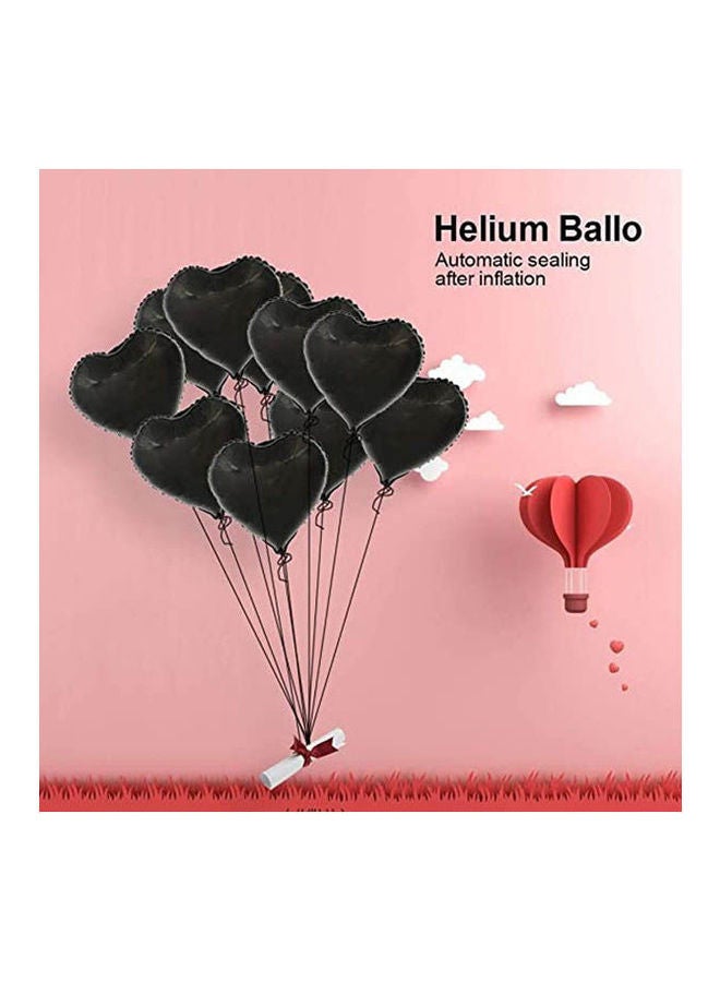 TOPINCN Heart Helium Balloon For Birthday Party Black 18inch  - Image 2