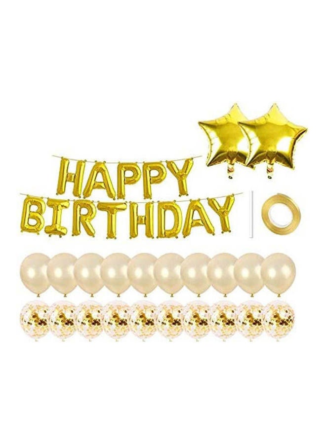 Secret Happy Birthday Banner Foil Letter Balloons, Balloon Set For Birthday Party Gold  - Image 2