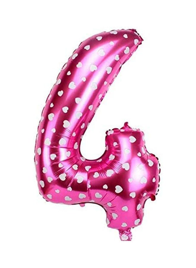 Happyparty Number 4 Ballon Number Foil Ballons For Party Birthday Wedding Decoration Pink 32inch 
