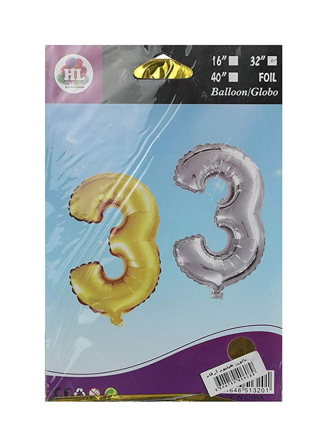 HL Helium Number 3 Balloon 32 5inch 