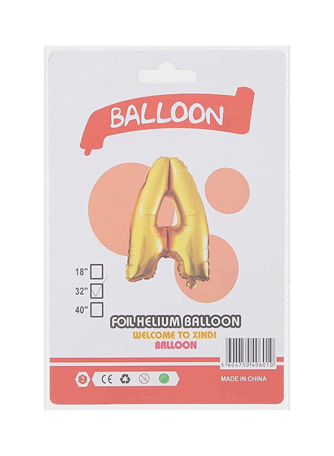 Letter A Helium Balloon Gold 32inch  - Image 1