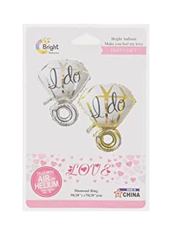 Wedding Ring Shaped I Do Helium Balloon Silver 