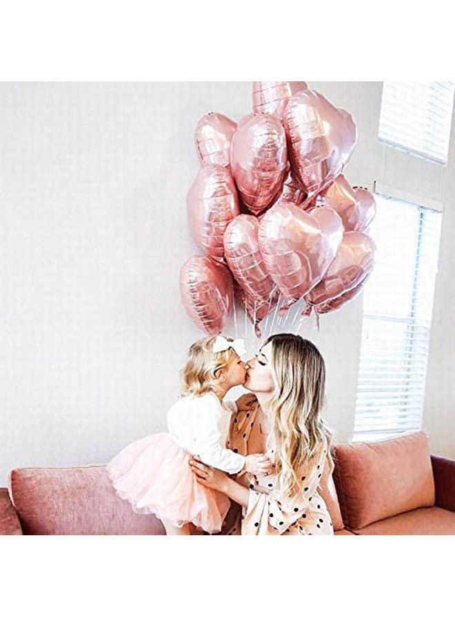 Nicki - Ballons & Accessories - 10Pcs/Lot 18Inch   Heart Foil Balloons Wedding Birthday Party Decor For Baby Shower Supplies Valentine'S Day Gifts (1 Pcs Ribbon)-Sa Gold 18inch  - Image 2