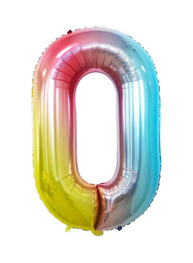 Rainbow Number 0 Foil Balloons For Birthday Party 42inch 