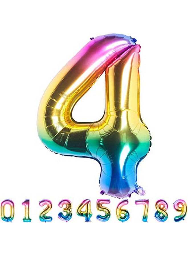 Giant Rainbow Numbers 4 Balloons ‎85.09x61.98x30.48 