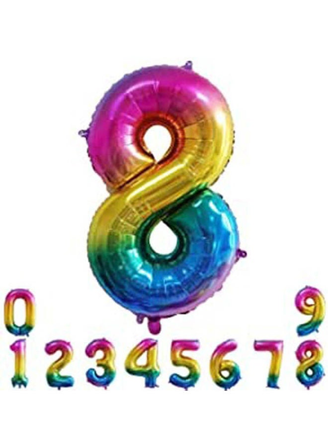 Giant Rainbow Numbers 8 Balloons 
