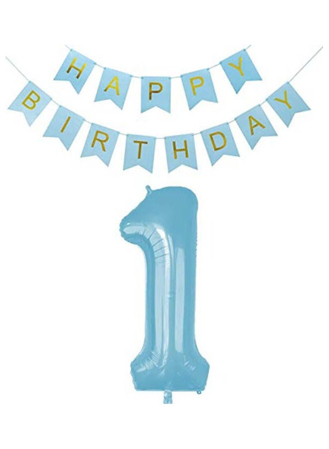 Number 1 Balloons, Birthday Banner Sets Birthday Party Supplies 40inch 