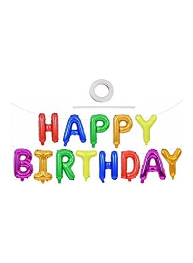 Rainbow Happy Birthday Sign Balloons Banner ‎24.6x12.4x2.6 