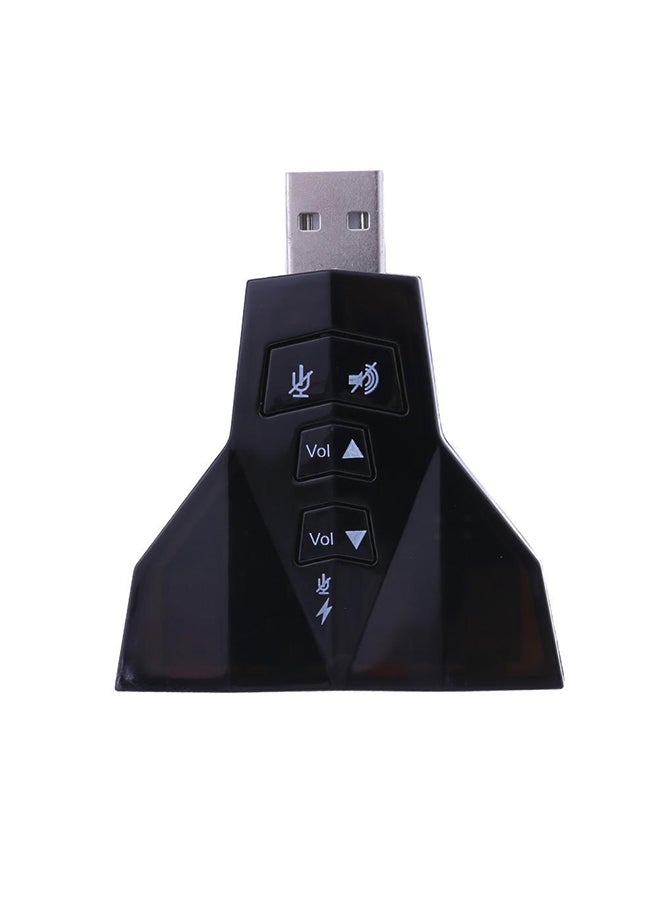Generic USB Port PC Universal Dual Channels Analog 7.1 CH Sound Card Black  - Image 2