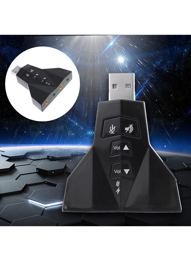 Generic USB Port PC Universal Dual Channels Analog 7.1 CH Sound Card Black  - Image 5