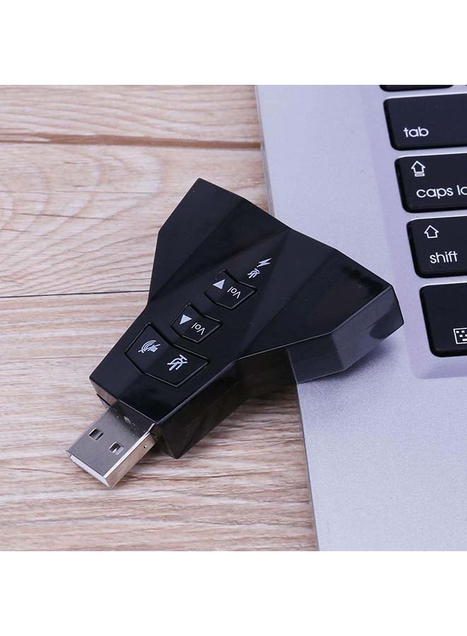 Generic - USB Port PC Universal Dual Channels Analog 7.1 CH Sound Card Black - Image 1