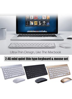 Comaie 2.4G Textured Ultra Thin Wireless Keyboard Mouse Combo For Apple Mac Silver  - Image 2