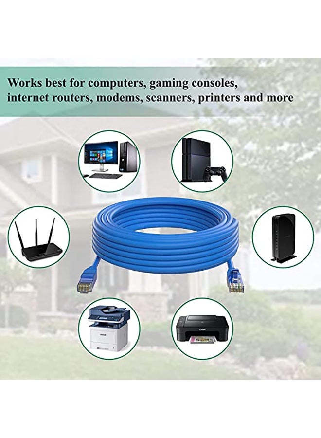 ماركة غير محددة - كابل وسلك Cat6 لراوتر الشبكة المحلية إيثرنت مزود بوصلة RJ 45 أزرق - Image 1