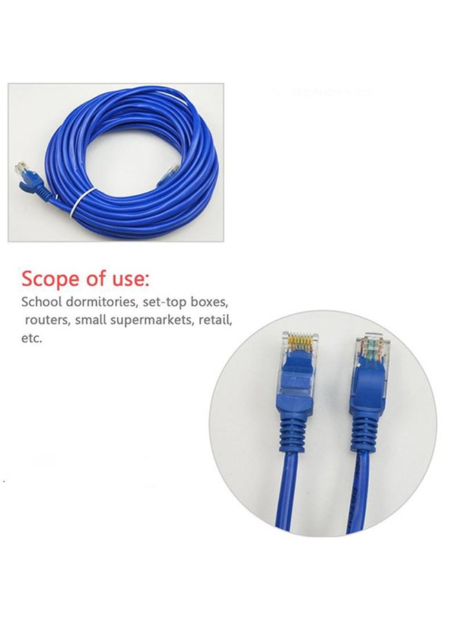 ماركة غير محددة - كابل وسلك Cat6 لراوتر الشبكة المحلية إيثرنت مزود بوصلة RJ 45 أزرق - Image 1