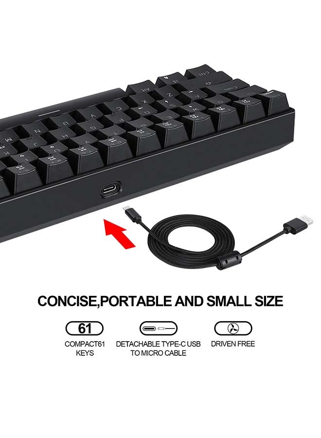 Motospeed CK61 RGB Mechanical 61 Keys Anti-Ghosting With Backlight Keyboard Black/Red  - Image 5