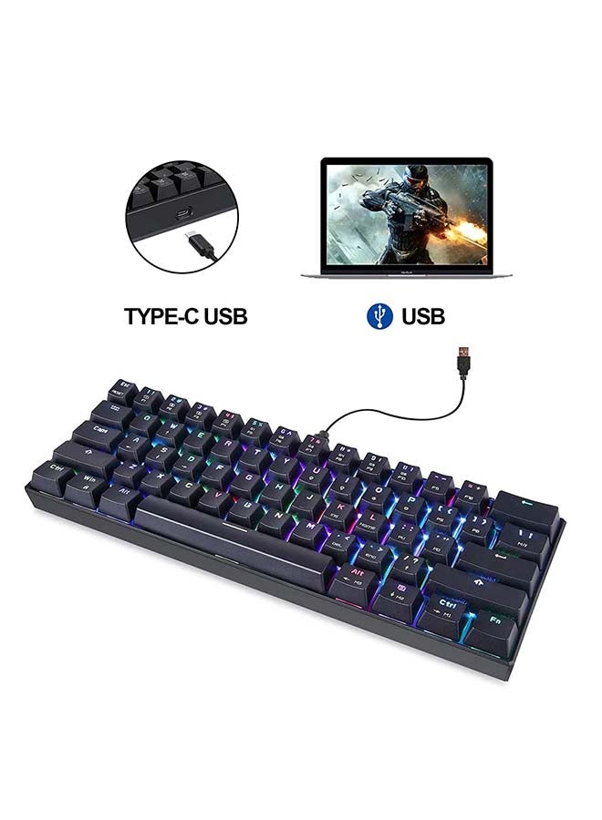 Motospeed - CK61 RGB Mechanical 61 Keys Anti-Ghosting With Backlight Keyboard Black/Red - Image 1