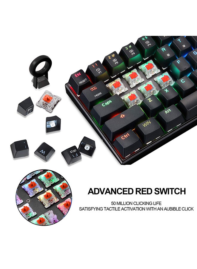 Motospeed CK61 RGB Mechanical 61 Keys Anti-Ghosting With Backlight Keyboard Black/Red  - Image 4