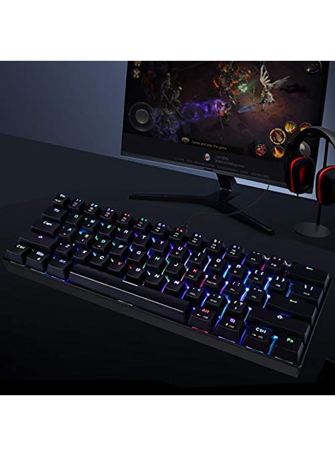 Motospeed - CK61 RGB Mechanical 61 Keys Anti-Ghosting With Backlight Keyboard Black/Red - Image 1