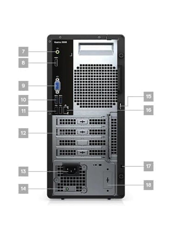DELL - VOSTRO 3888 Tower PC, Core i5-10400 Processer/4GB RAM/1TB HDD/Intel UHD Graphics International Version black - Image 1