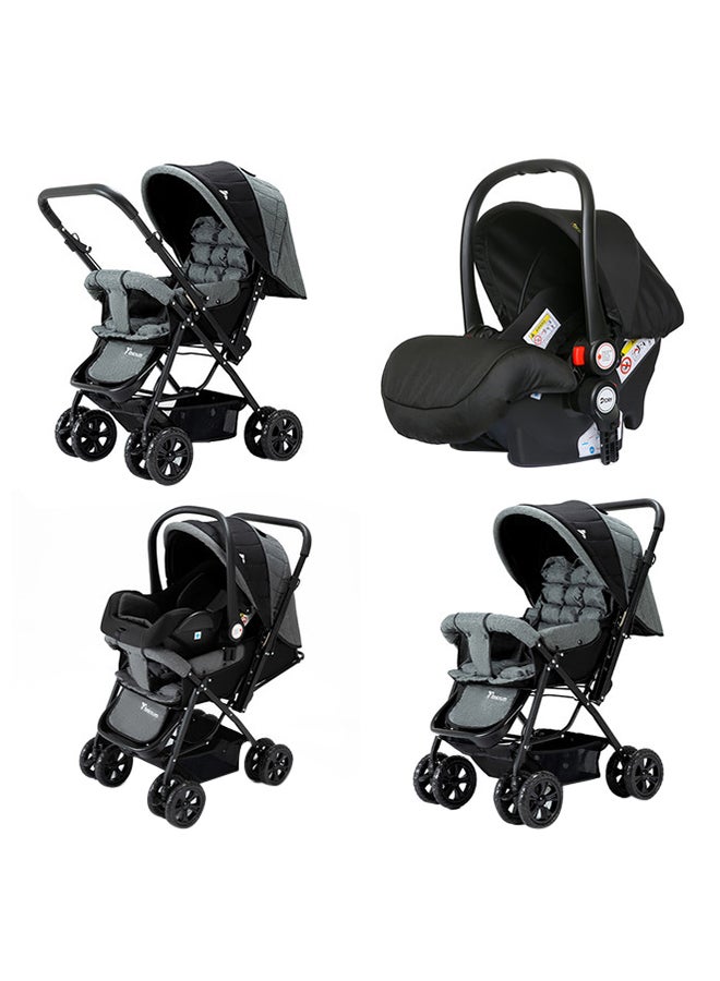 Reversible Trip Stroller And Infant Car Seat Wide Canopy And Seat - Grey - v1648188332/N51503230A_5