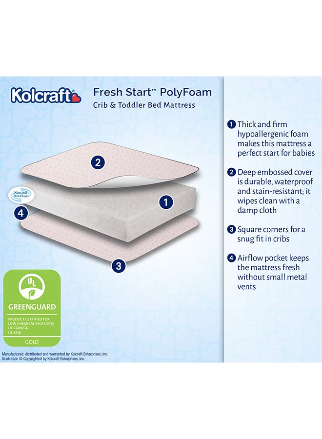 Kolcraft Fresh Start Polyfoam Crib Mattress - Frizzle Pin - Image 3