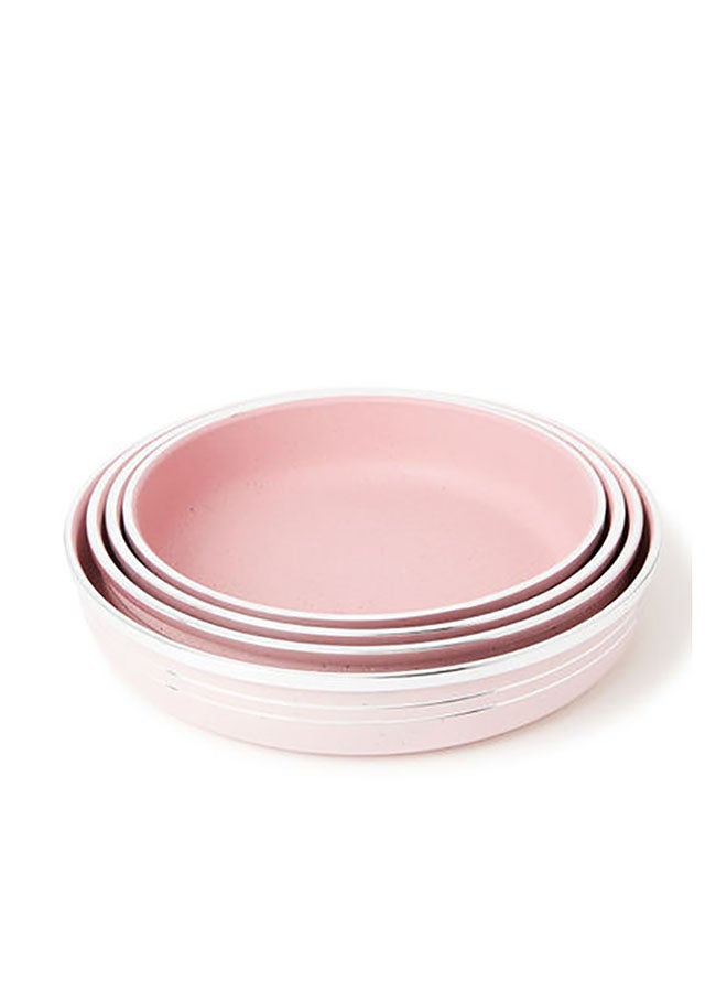 DESSINI 4-Piece Granite Bakeware Non-Stick Pan Set Pink ‎32.4 x 30.6 x 10.6cm  - Image 1