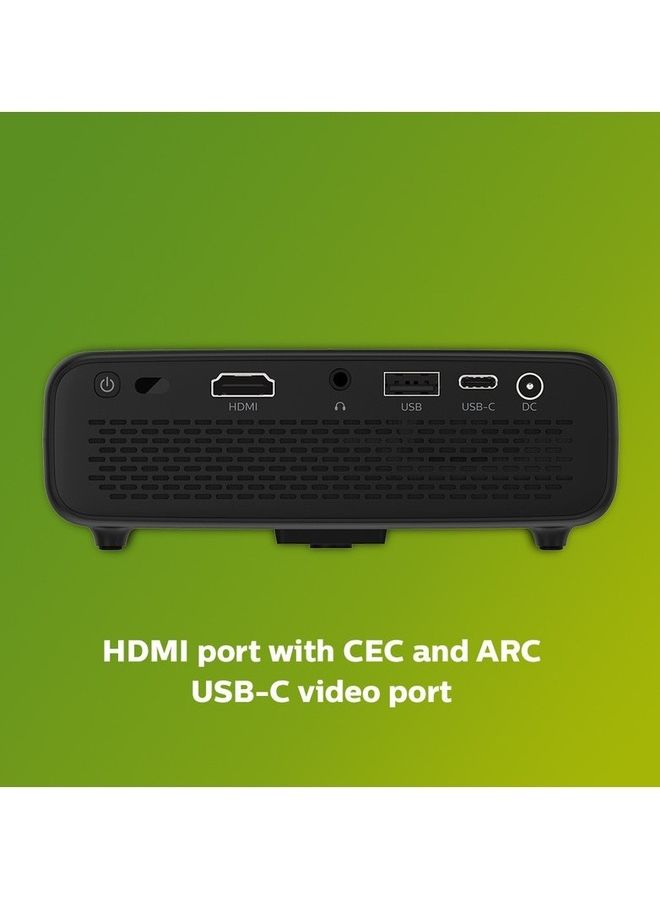 NeoPix 520, True Full HD Projector with Integrated Android TV, Chromecast, and HDMI Connection, Ultra-Bright and Portable, Built-in Speakers And 5-Hour Battery PPX520/INT Black