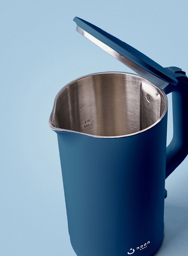 Noon East - Electric Kettle And Water Boiler - 1.5 Liter 1800 W Double Insulated- Navy Blue 1.5 L 1800.0 W KESS4008_NB Navy Blue - Image 1