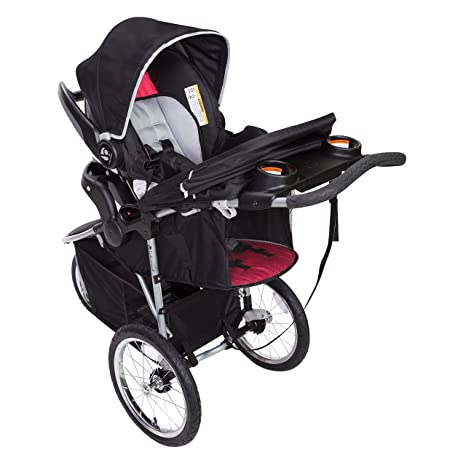 babytrend Pathway 35 Jogger Travel System - Black/Optic Pink  - Image 2