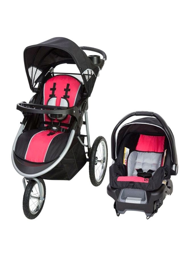 babytrend Pathway 35 Jogger Travel System - Black/Optic Pink  - Image 1