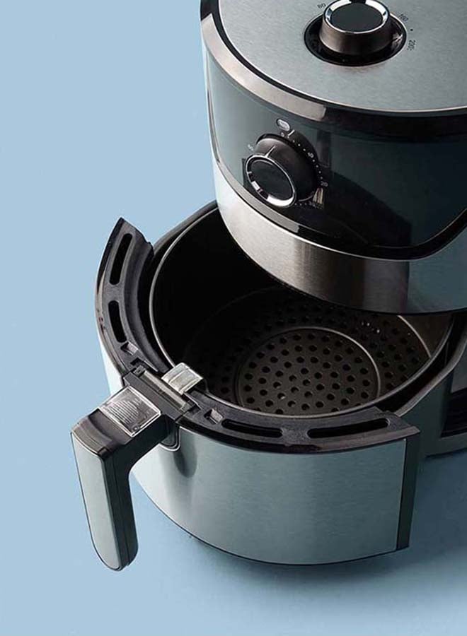 Noon East - Mechanical Air Fryer 4 Liter Capacity - Overload Protection - Healthy Air Fryer Without Oil 4 L 1400 W GLA-309 Mechanical - Silver/Black - Image 1