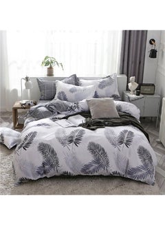 Sharpdo 4-Piece Bedding Sheet Comforter Set Polyester Grey 200x230cm  - Image 1