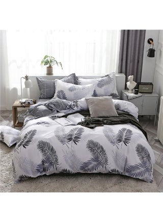 4-Piece Bedding Sheet Comforter Set Polyester Grey 200x230cm - v1648202040/N52989476A_1