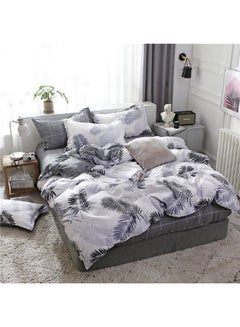 Sharpdo 4-Piece Bedding Sheet Comforter Set Polyester Grey 200x230cm  - Image 2