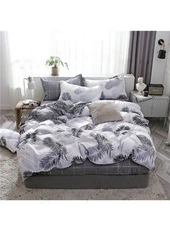 Sharpdo 4-Piece Bedding Sheet Comforter Set Polyester Grey 200x230cm  - Image 3