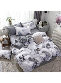 Sharpdo 4-Piece Bedding Sheet Comforter Set Polyester Grey 200x230cm  - Image 4