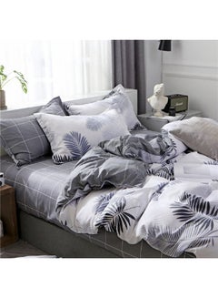 Sharpdo 4-Piece Bedding Sheet Comforter Set Polyester Grey 200x230cm  - Image 5