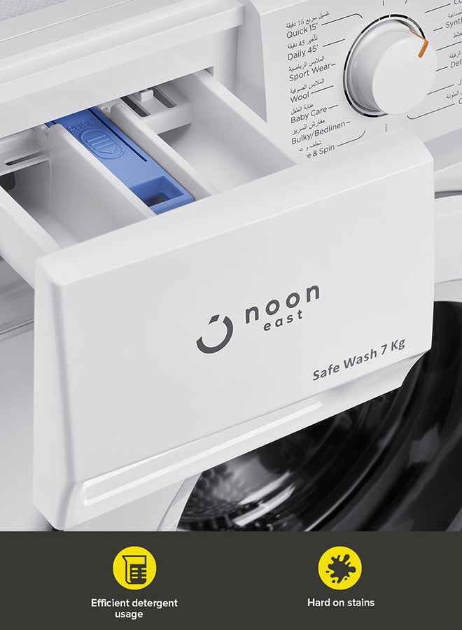 Noon East - 7 kg Washing Machine 7 Kg - Front Loading Fully Automatic- White Washing Mashine With Washing, Rinse And Spinning Function Without Clothes Dryer washing_machine White - Image 1